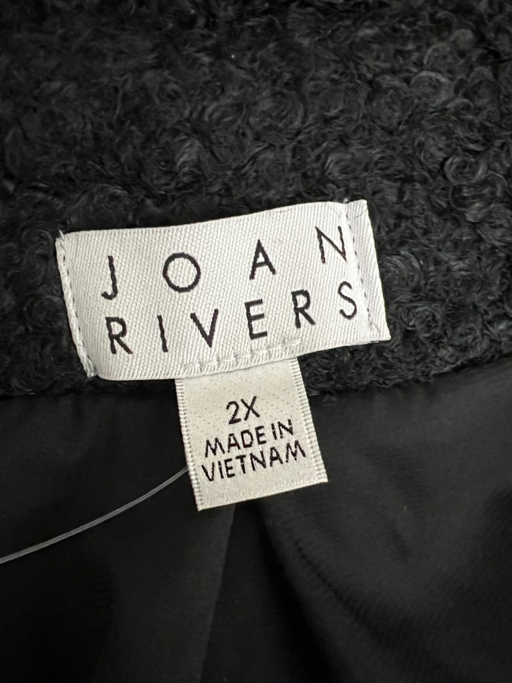 NWOT Joan Rivers Black Sherpa Shawl Collar Coat - Picture 3 of 4